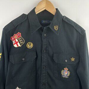Polo Ralph Lauren Military Black Shirt – Preppy crest Men's Large L